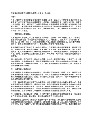 在某某市委巡察工作领导小组第七次会议上的讲话.docx